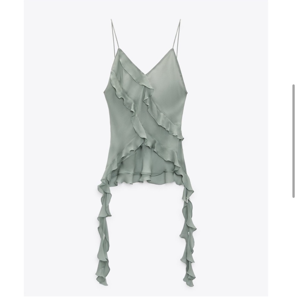 ZARA Seafoam Semi-Sheer Mermaid Top
